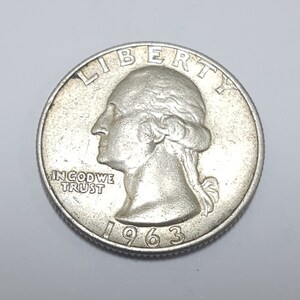 US Quarter of a Dollar Made of Silver 1963 Etsy