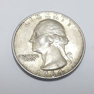Cuarto de dólar estadounidense Hecho de plata 1964