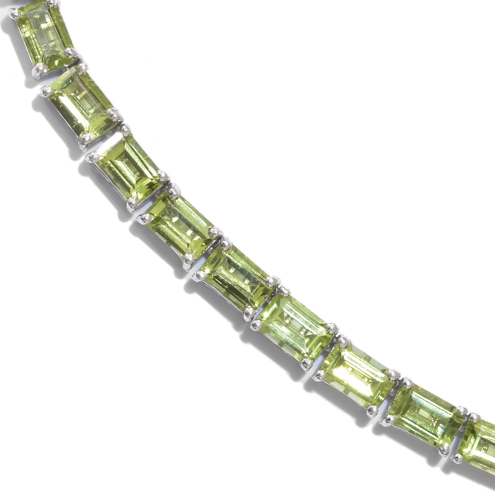 Peridot Tennis Ketting in Platina Over Sterling Zilveren Etsy België