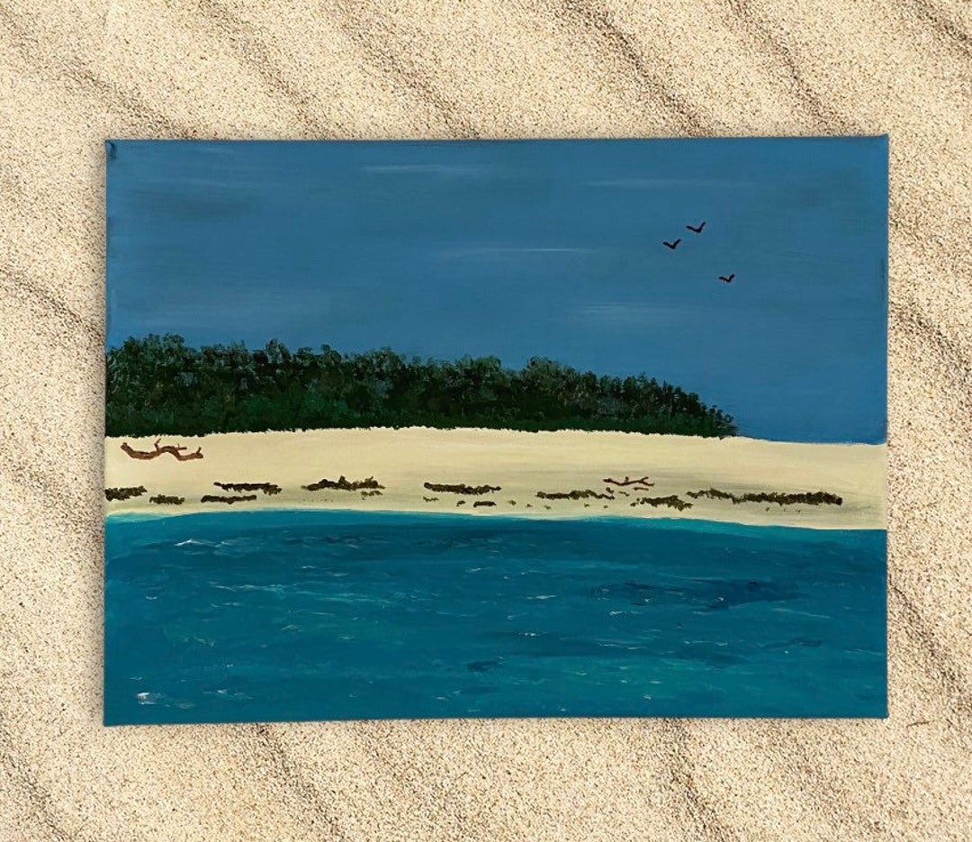 Original Painting on Canvas Tropical Beach Painting Beach - Etsy