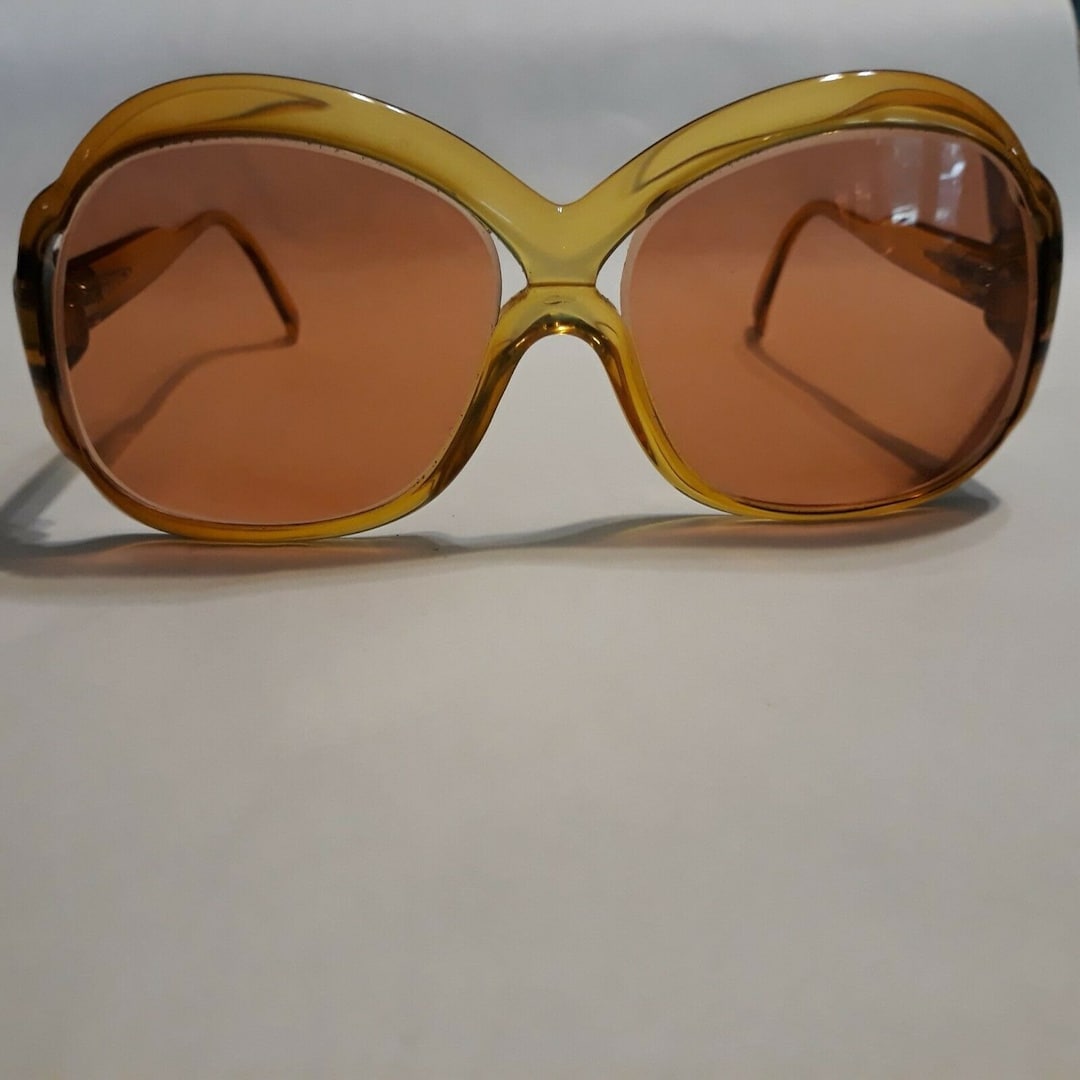 1970s GIVENCHY Ⅲ FRAME GERMANY AMBER琥珀色 Vintage Givenchy Eyeglasses Frames Oversized Women Amber RX