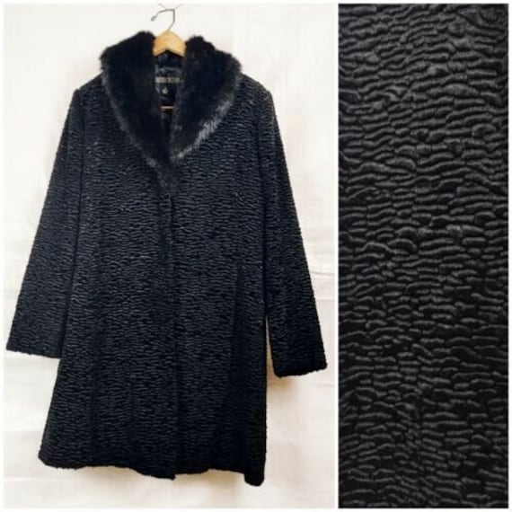 1990s Kristen Blake Quilted Coat Jacket, Fur Coll… - image 1