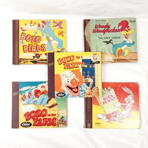 1960 Bozo/Woody Woodpecker/Bugs Bunny Capital Reading Records, Lot 5, Vintage Music Cartoons