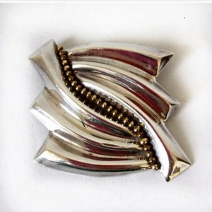 1970s Abstract Mexican Sterling Silver Brooch Pin Pendant, Vintage 70s Mexico Jewelry T5-74 925 Patina, Unisex Women&#39;s Accessories