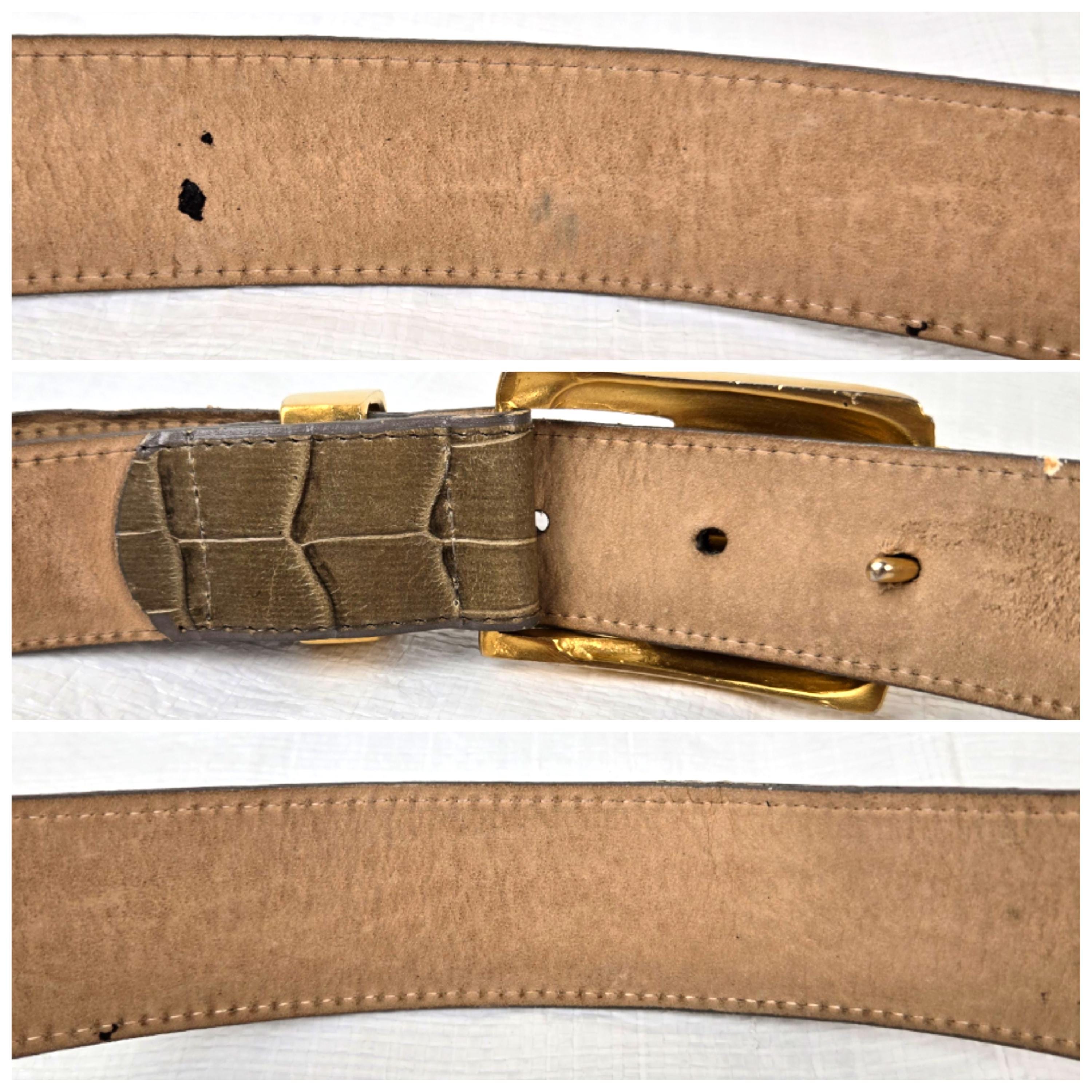 1980s Carlisle Faux Snakeskin Belt W/ Gold Tone Clasp  display picture 2
