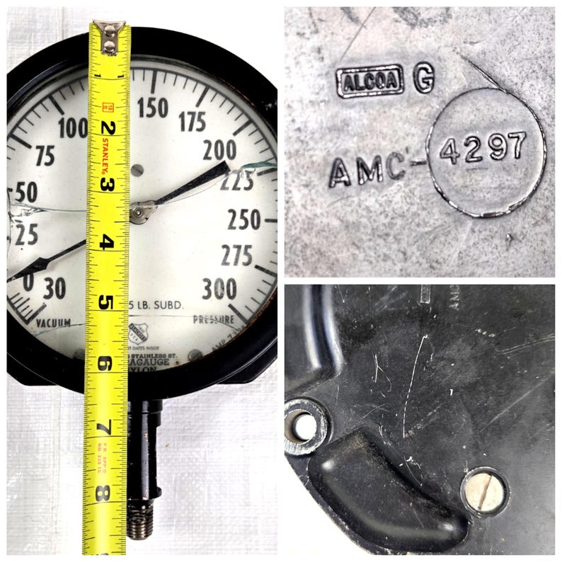 1920s Ashcroft Duragauge Nylon Pressure Gauge, 300, Vintage Antique 20s ...