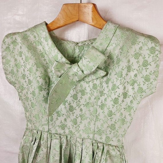 1950s Fit / Flare Dress, Silk Brocade, Handmade, … - image 3