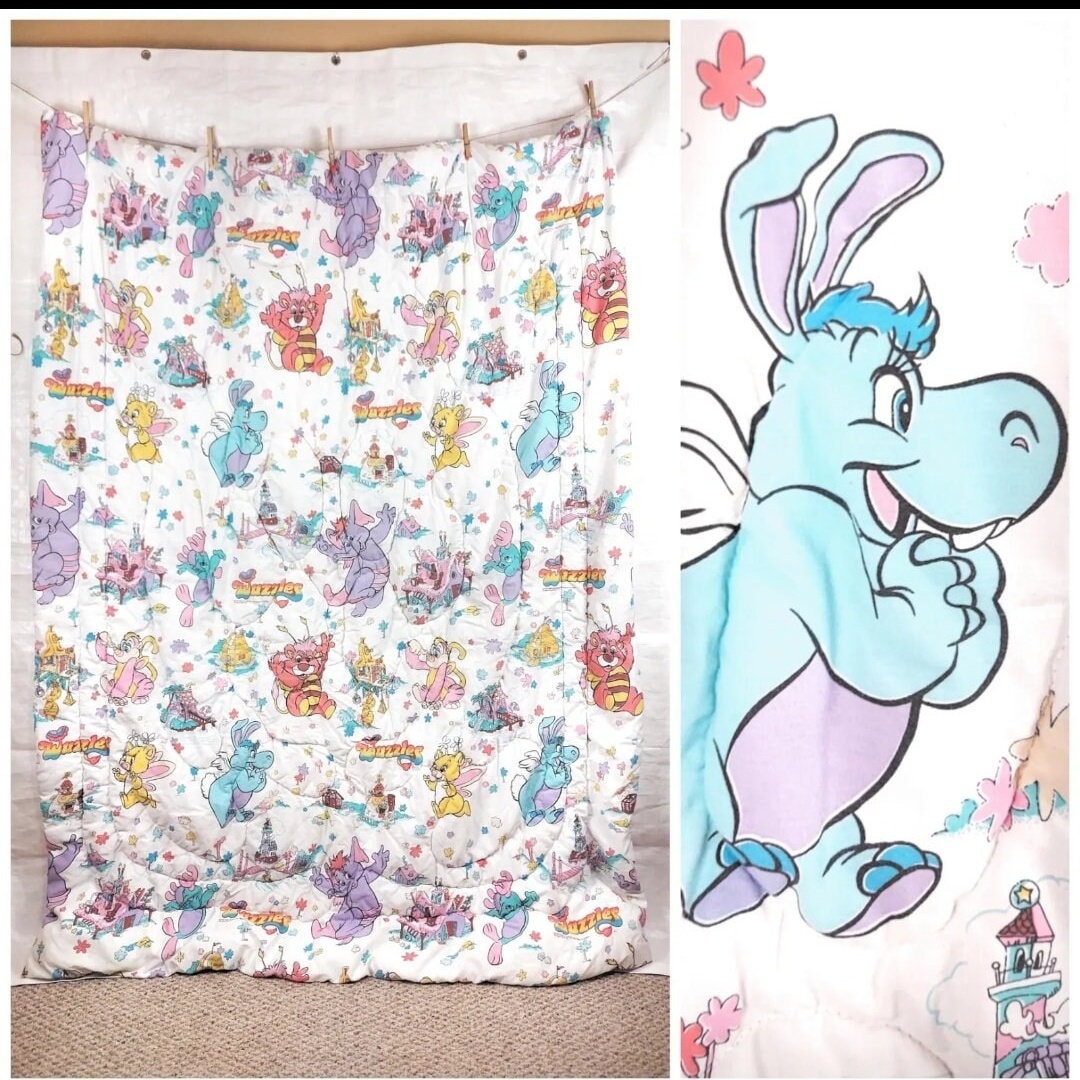 1980s Wuzzles Comforter Blanket, Disney, Vintage Children's