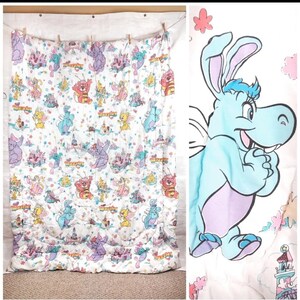 Manta de edredón Wuzzles de la década de 1980, Disney, ropa de cama vintage de dibujos animados para niños, ropa de cama de decoración del dormitorio del hogar, años 80
