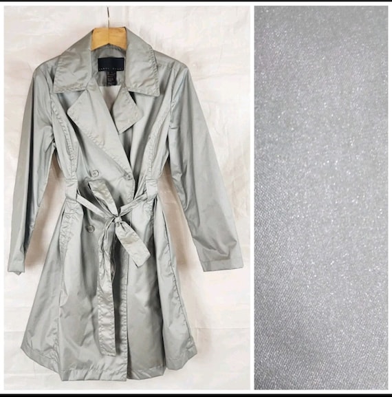 Y2K Yansi Fugel Shimmery Raincoat Trench, Vintage… - image 1