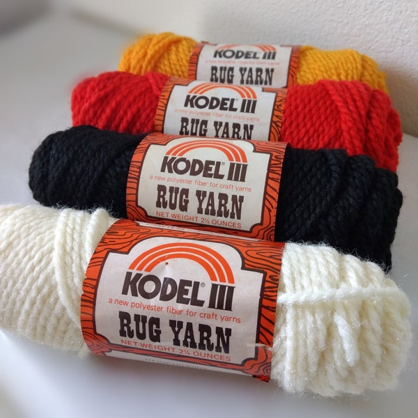 Vintage Kodel III Rug Yarn, Set of Four