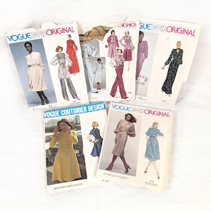 1970s Vogue Sewing Patterns, Designer, Paris Original Ungaro Couturier Bellville Christian Dior Calvin Klein, Vintage 70s Clothes Seamstress