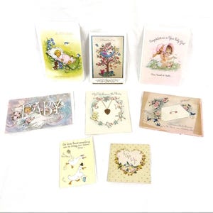 Vintage geboortekaartje baby gefeliciteerd, lot 8, kortstondige jaren 1930-70