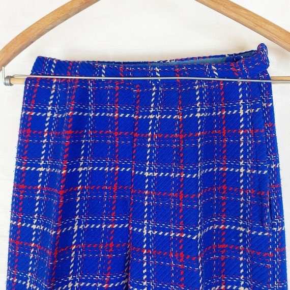 1970s Suit Pants, Blue Red Plaid, Poss Handmade, … - image 3