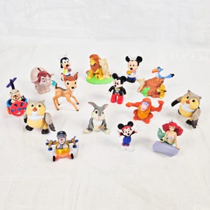 1980s / 1990s Disney Toy Figurine Ornament Collection, Lot 15, Vintage 80s 90s Disneyana Movie Kids Toys Cartoon Action Figure Doll