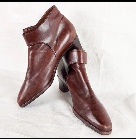 1990s Bally Oiled Leather Ankle Boots, Brown, Buck