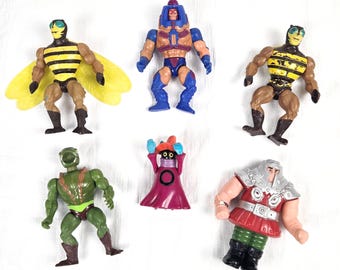 1980s He-Man Masters of the Universe Action Figure Doll Collection, Ram Man Man E Faces Buzz Off Kobra Khan Orko, Vintage 80s Toys Cartoons