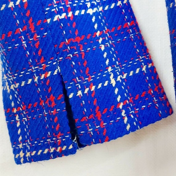1970s Suit Pants, Blue Red Plaid, Poss Handmade, … - image 6