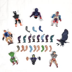 1980s Masters of the Universe Replacement Parts Collection, REUSE UPCYCLE CONDITIOn Vintage 80s Kids Toys Cartoons, MOTU He-Man