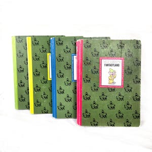 1960s The Wonderful Worlds of Walt Disney Book Set, Lot 4, Fantasyland America Nature Other Lands, Vintage 60s Home Library Literature