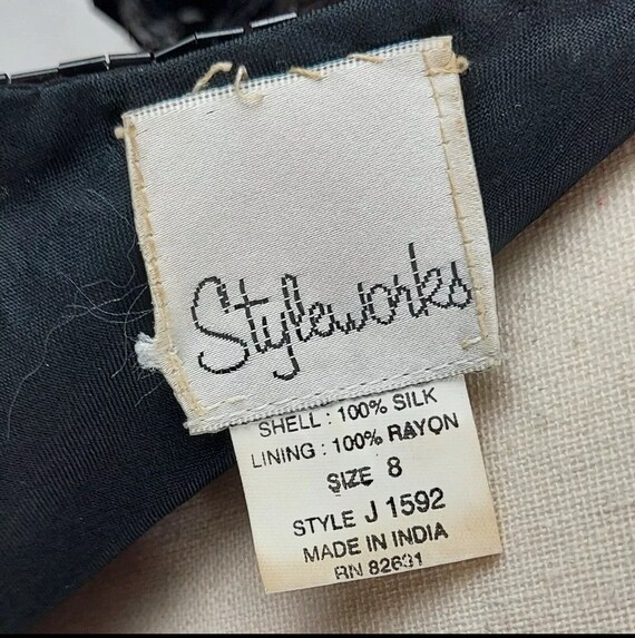 1980s Styleworks Sequined Little Black Dress, LBD… - image 6