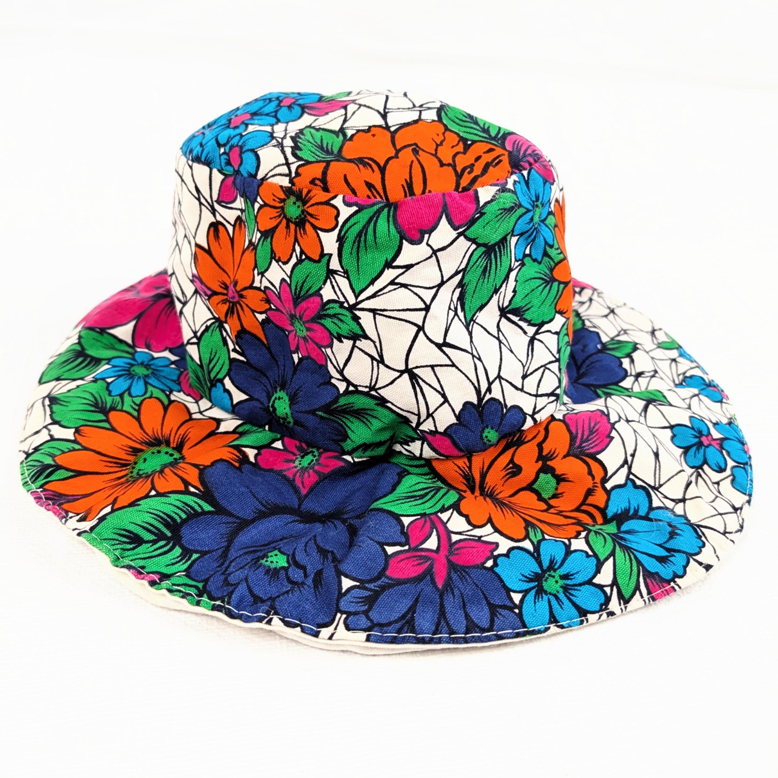 Vintage 90s Streetwear Womens Faded Stonewashed Floral Bucket Boonie Hat Cap XL Vintage 90s Bucket Hat - Etsy main image 3