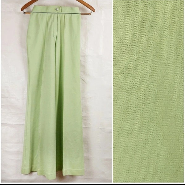 1970s Leisure Pants, Green Western Style, Vintage Women's Clothing