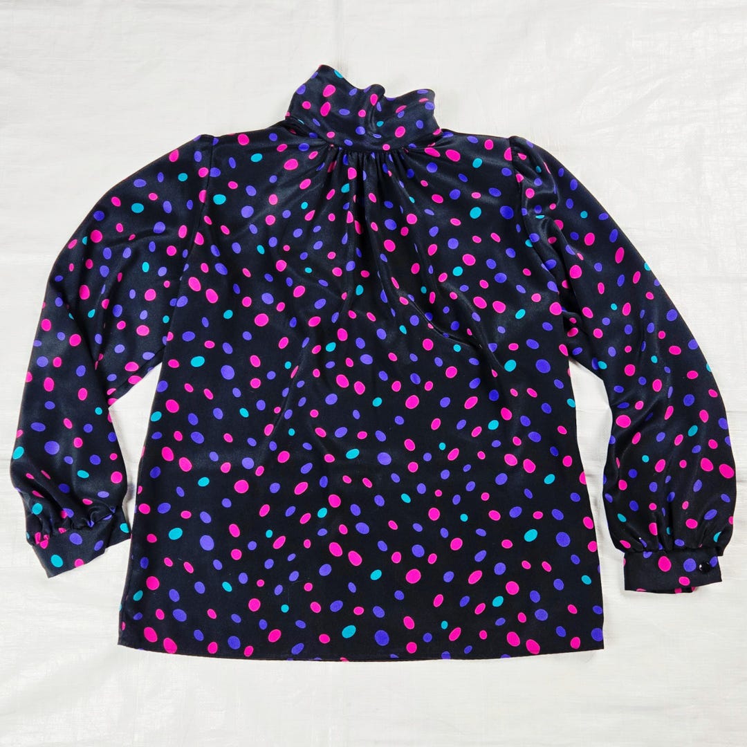 80’s RIBBON Pink black & gold polka dot cropped jacket, immaculate condition