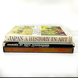 1960s Japanese Culture Book Collection, Lot 3, Vintage 60s Japan Ikebana Arts History Library, Flowers Historical Set