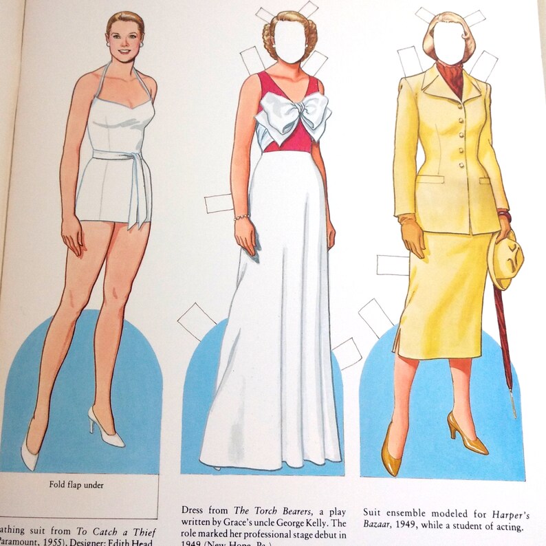 grace kelly paper dolls