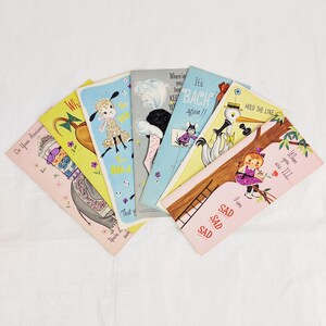 1950 年代の誕生日 / お見舞い / おめでとう / 記念日カード、グリッター付き、カード 7 枚と封筒 6 枚、米国製 Amalgamated Lithographers、ヴィンテージ
