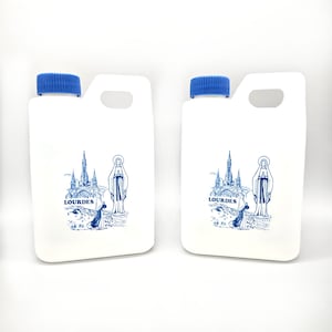 2000s Sanctuary of Our Lady of Lourdes of France Holy Water Set, Lot 2, Vintage Aughts Church Mass Catholic Religious Religion Spirituality