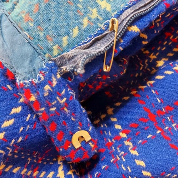 1970s Suit Pants, Blue Red Plaid, Poss Handmade, … - image 7