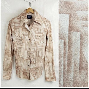 1970s Panhandle Slim Blouse Shirt, Western Wear, Vintage 70s Cowboy Cowgirl Rodeo Farm Women&#39;s Clothing