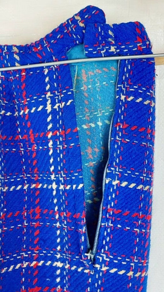 1970s Suit Pants, Blue Red Plaid, Poss Handmade, … - image 5