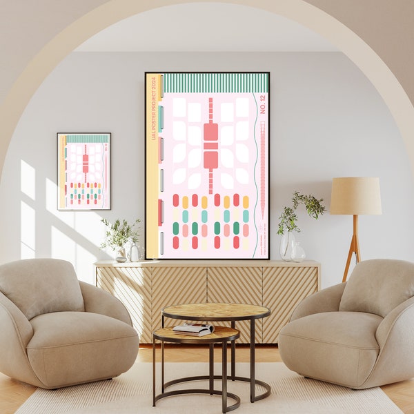 Digital Poster with Modern Geometrical Design, Home Decor, Wall Decor, Living Space Decor, Room Decor, Make Your Space Shine, No:1’