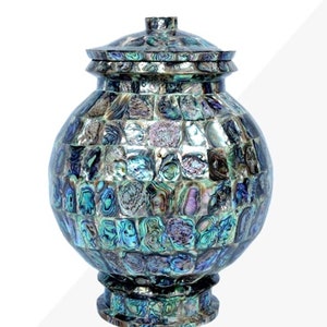 Bloemenvaas abaloneschelp | Edelsteen plantenbak | Handgemaakte stenen plantenpot | Decoratieve vetplantenbak | Woondecoratie Cadeau voor hem