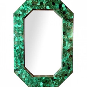 Malachite Wall Glass / Green Looking Glass / Malachite Bedroom Mirror / Picture Frame / Malachite Photo Frame / Malachite Wall Hanging Glass