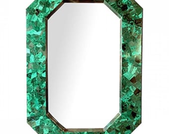 Malachit Stein gelegentlich Arbeit Spiegel für Wohnkultur Rechteck Form Marmor schauen Glas Spiegel