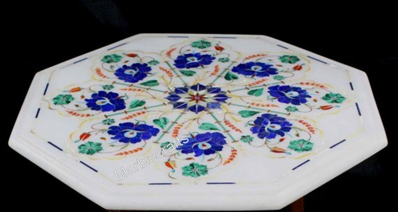 Marble Coffee Table Top Semi Precious Stone Inlay Work Sofa Table Decent Look in Your Home Decor