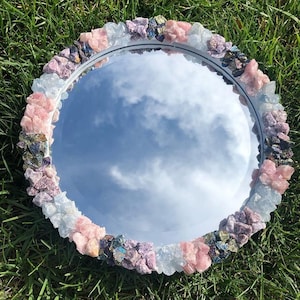 Luxury Crystal Mirror | Multicolor Crystal Wall Decor Glass | Decorative Cheval Mirror | Vanity Room Decor Glass | Gift-able Looking Mirror