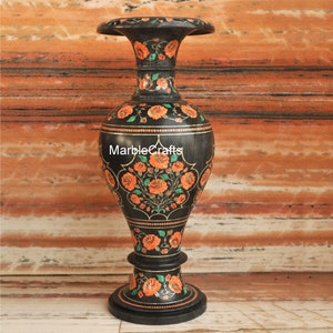 Macetero de mármol de lujo / Maceta de cornalina de 53 cm para mesa de recepción y decoración de oficina / Maceta decorativa / Jarrón de interior ideal para regalar