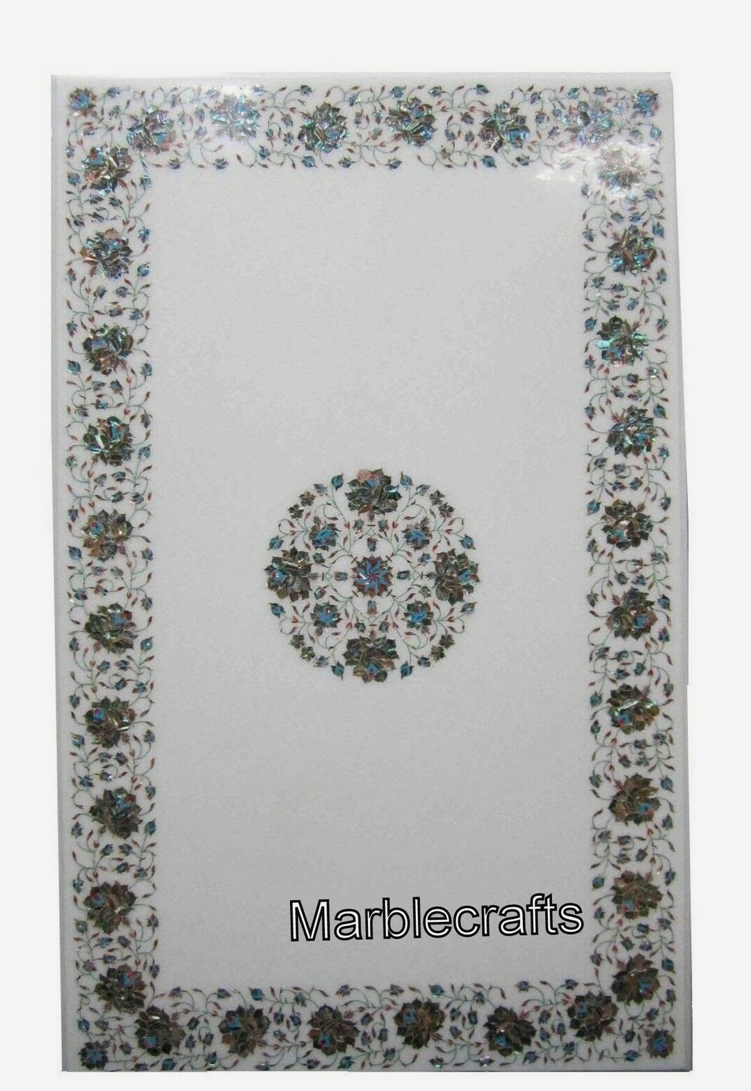 Abalone Shell Inlay Work Dining Table Top Rectangle Shape - Etsy