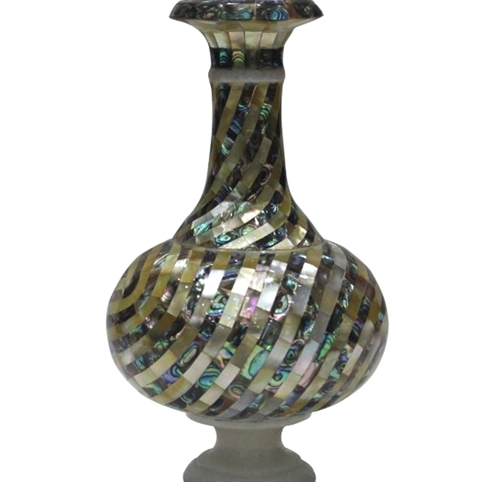 Marble Flower Vase Abalone Shell Stone Overlay Work Planter Etsy