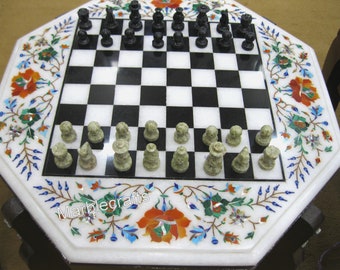 Details about   Chess Table Top with Elegant Look Marble Inlay Coffee Table with Unique Design 