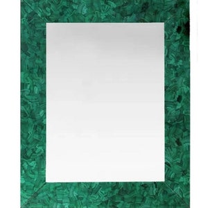 Luxurious Malachite Mirror / Natural Stone Bathroom Mirror / Wall Decor Pier Mirror / Malachite Wall Hanging Mirror / Green Salon Mirror
