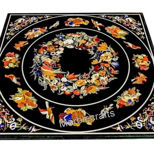 Royal Marble Dining Table | Marble Handmade Table Top | Stone Inlay Living Room Table with Floral Pattern | Marble Hallway Sofa Center Table