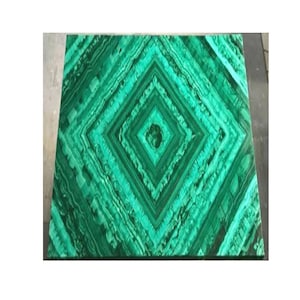 Malachite Stone Dining Table Top | Square Patio and Sofa Table with Random Stone Work | Luxury Center Table for Living Room & Hallway Decor