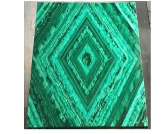 Malachite Stone Dining Table Top | Square Patio and Sofa Table with Random Stone Work | Luxury Center Table for Living Room & Hallway Decor