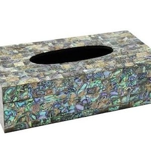 Scatola di carta velina con conchiglia di abalone / Scatola di carta da regalo decorativa / Scatola di carta velina per decorazioni da tavola 9 x 5 pollici / Scatola regalo con conchiglia di abalone